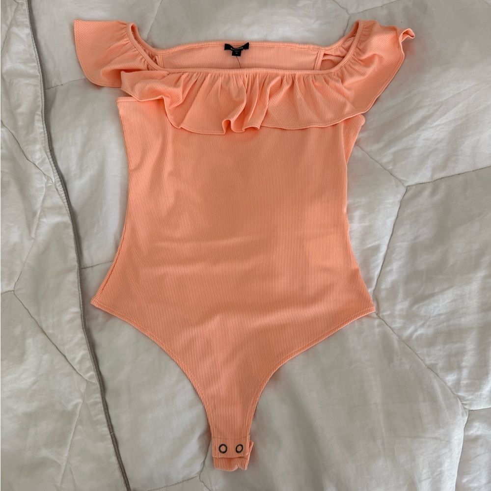 Peach Ruffled Women’s bodysuit